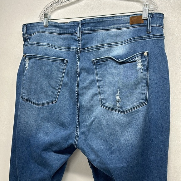 Judy Blue Skinny Jeans High Rise Denim Destroyed Hem Jean Blue Plus Size 24 24W - Picture 8 of 12
